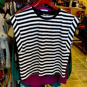 Zara Striped Seamed T-Shirt